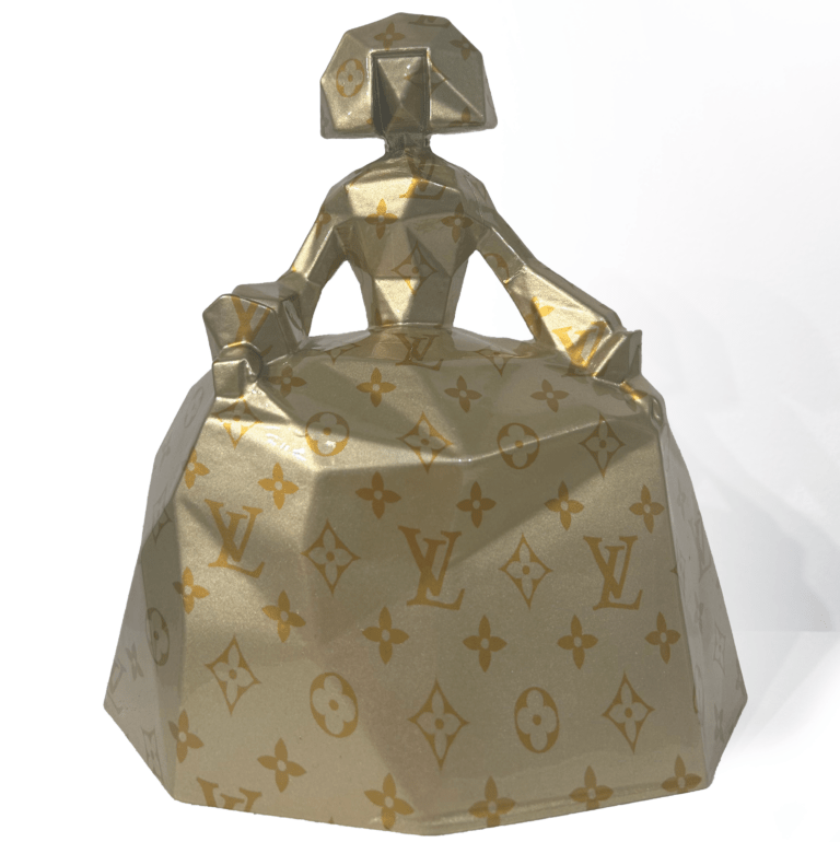 Menina logo LV dorada