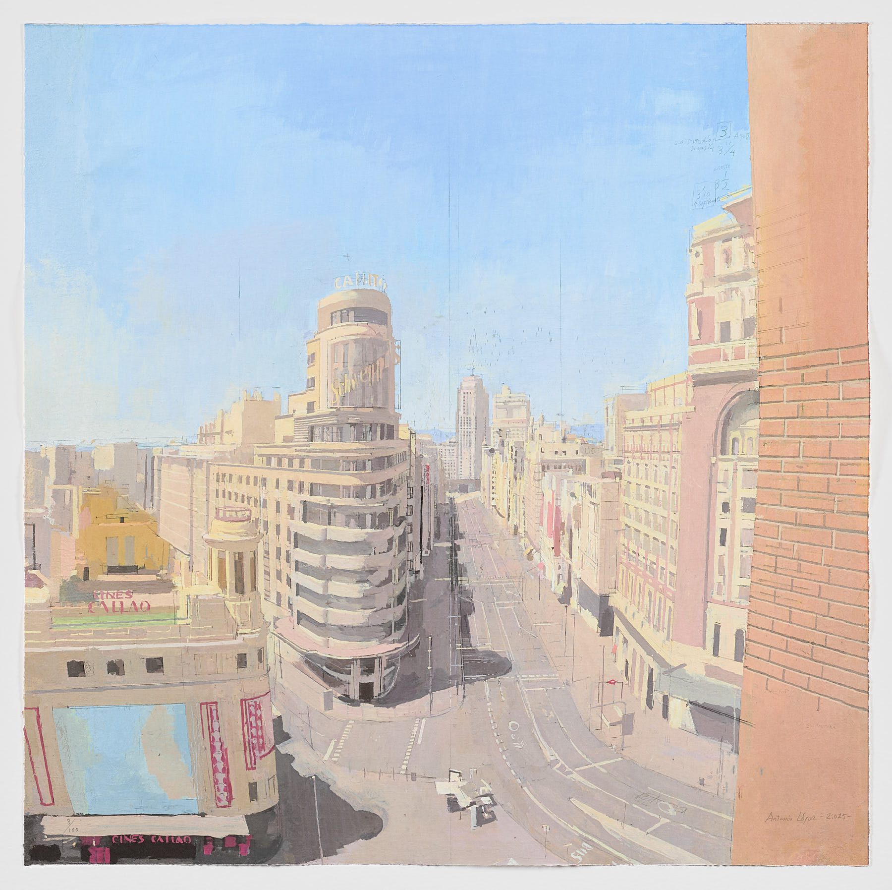 Gran Vía, 1 de agosto 16:00 horas. Antonio López