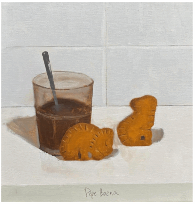 Cola cao con galletas dinosaurios, Pepe Baena