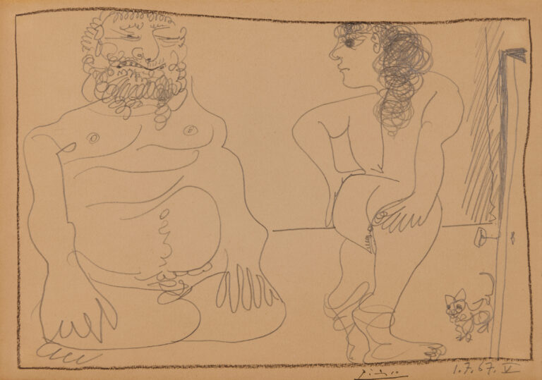 Homme, Femme et chat, Picasso