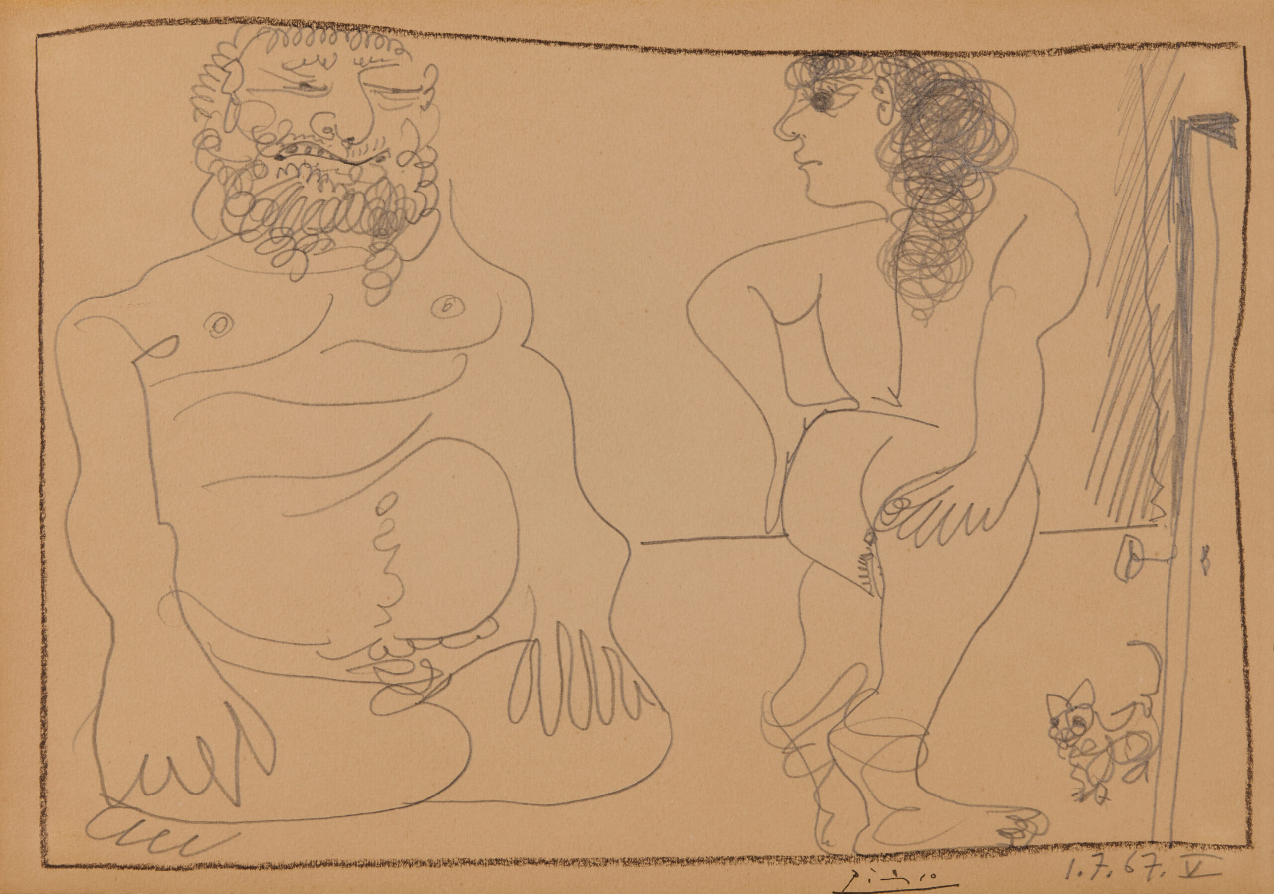 Homme, Femme et chat, Picasso
